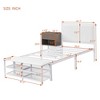 Okak Twin Bed Frames for Kids, Metal Bed Frame Twin with Two-Tier Storage Shelves, Wooden Storage Cabinet for Bedroom, Living Room - 3 of 4