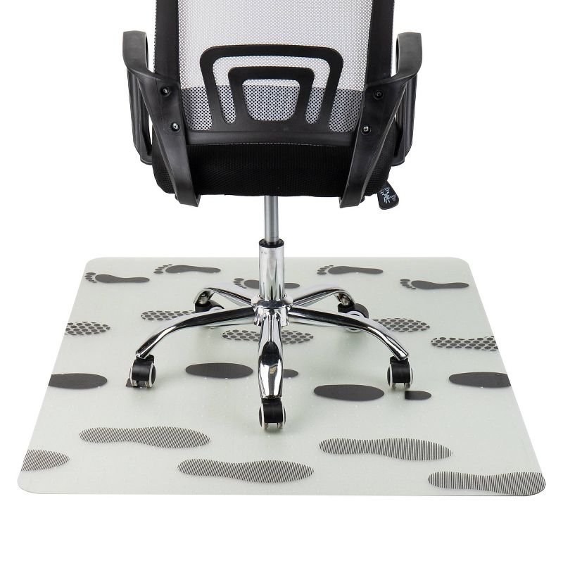 Mind Reader Office Chair Mat with Going Places Footprint Art Clear, 3 of 6