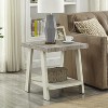 Vynxaria Series 3-Piece Weathered Gray and Beige Rectangular Wood Top End Table with Shelf Storage - 4 of 4