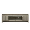 68.5" Particle Board TV Stand with 4 Shelves, 2 Cabinet Doors, and Walnut Finish Tabletop for Living Room and Bedroom - 3 of 4