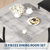 3-Piece Dining Table Set for 2,Small Kitchen Table and 2 Upholstered Chairs with Metal Frame and Wood Grain Tabletop - 3 of 4
