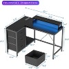 43 Inch Computer Desk, L Shaped Desk with Power Outlets and Led Lights, 3-Drawer Gaming Desk with Storage Shelves and Monitor Stand - 3 of 4