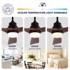 Wanze of Ocean 42 in. Smart Black 6-Speed ABS Black Blades 2-Size Downrod Mount Standard Ceiling Fan with 3-Color Dimmable LED Light - 3 of 4