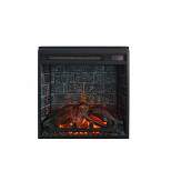 18" Electric Glass Front Fireplace Insert with Remote Black - Room & Joy
