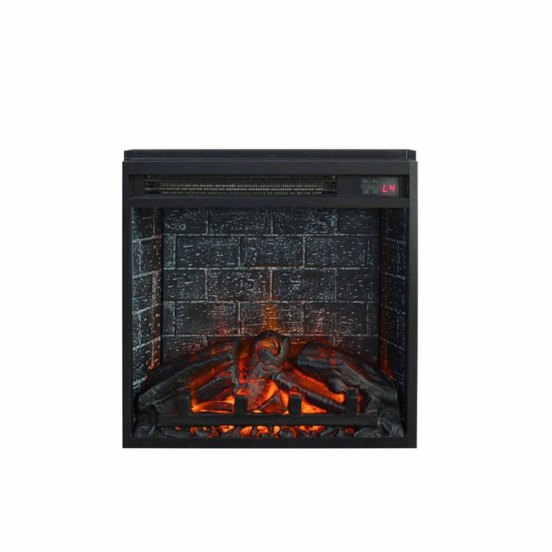 18&#34; Electric Glass Front Fireplace Insert with Remote Black - Room &#38; Joy, 1 of 8