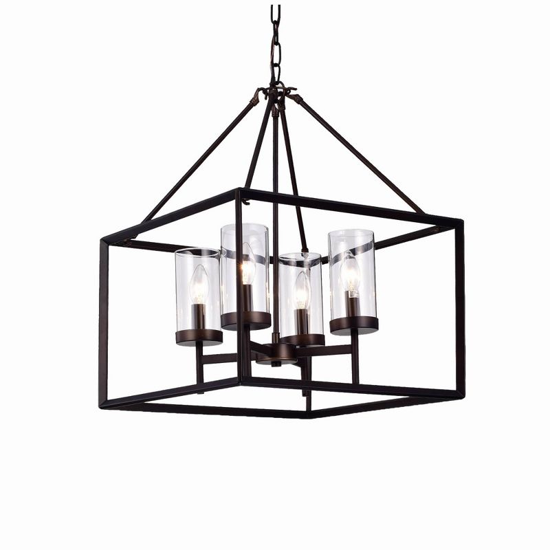 20&#34; x 20&#34; x 15&#34; 4-Light Anson Square Chandelier Bronze - Warehouse Of Tiffany, 1 of 4