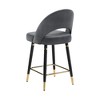 Simple Relax Set of 2 Velvet Upholstered Counter Height Stools with Flared Legs - 4 of 4