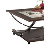 NicBex Vintage Square Dark Brown Coffee Table with Creative Storage Base,Birch Veneer Finish Side Table,Center Table for Living Room - 3 of 4