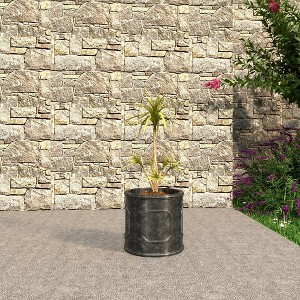 LeisureMod Meadow Fiberstone and MGO Clay Round Planter - 1 of 4