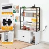 60 Inch Tall Cat Litter Box Enclosure Furniture with Shelves, Hidden Cat Litter Box Furniture 32" x 19" x 60", Wooden Litter Box Cabinet - 3 of 4