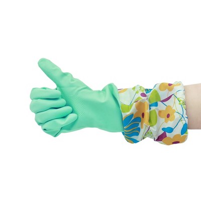 Grand Fusion Cleaning Gloves with Fitted Cuffs - Teal 3 Pairs