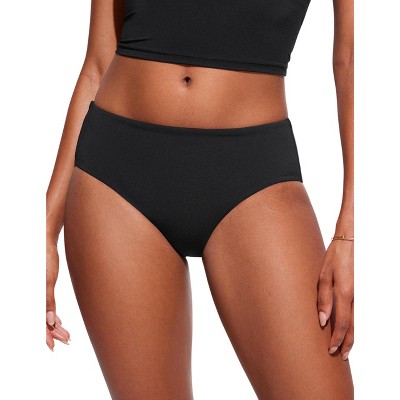 FIONECA Bikini Bottoms for Women Mid Rise Full Coverage Bathing Suit Swimsuit Basic Swim Briefs
