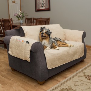 Furniture cover, 100% Waterproof Protector Cover for Love Seat by PETMAKER, Non-Slip, Stain Resistant, Great for Dogs, Pets, and Kids  Tan - 1 of 4