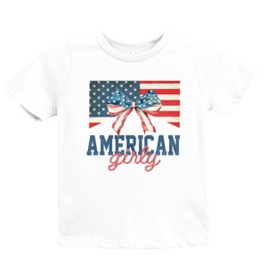 The Juniper Shop American Girly Flag Coquette Youth Short Sleeve Tee - 1 of 4