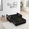 Sleeper Sofa Couch With Pull Out Bed, 105-180 Degrees Adjustable Backrest, Rotating Phone Holder, Storage Bag, ,abstract,black,55.5x36x30 inches - 4 of 4