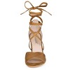 Allegra K Women's Open Toe Crisscross Block Heeled Lace Up Sandals - 2 of 4
