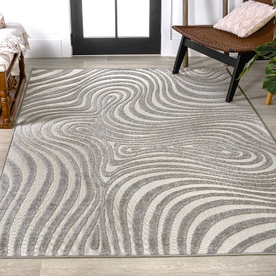 JONATHAN Y Maribo High-Low Abstract Groovy Striped Indoor/Outdoor Area Rug