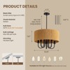Ludomide 19" Bohemian Rattan Drum Chandelier, 5-Light Round Candle Pendant Light Fixture, Farmhouse Woven Cage Chandelier For Dining Room Bedroom - 4 of 4