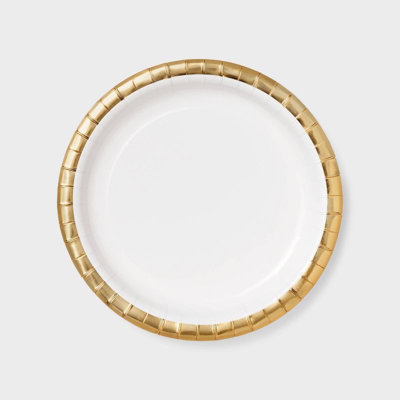 20ct Dinner Plates Gold White Solid - Spritz&#8482;, 1 of 4