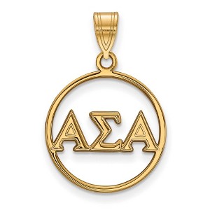 Black Bow Jewelry 14k Yellow Gold Plated Sterling Silver Alpha Sigma Alpha Greek Life Small Pendant - 1 of 3