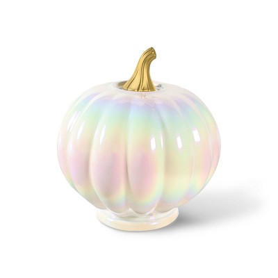 Glass Iridescent Pumpkins White - Bullseye's Playground™