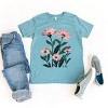 The Juniper Shop Pink Daisies Watercolor Youth Short Sleeve Tee - L - Ocean - 4 of 4