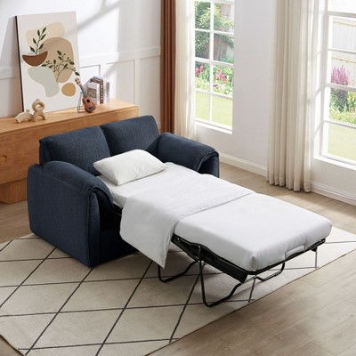 NicBex Modern Pull Out Sofa Bed Chenille Convertible Sleeper Sofa with Metal Frame for Living Room