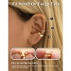 4-Pair Gold Plated Ear Cuffs - Hypoallergenic Clip-On Cartilage Earrings (Silver/Gold), Non-Tarnish Fake Ear Jewelry Set - 4 of 4