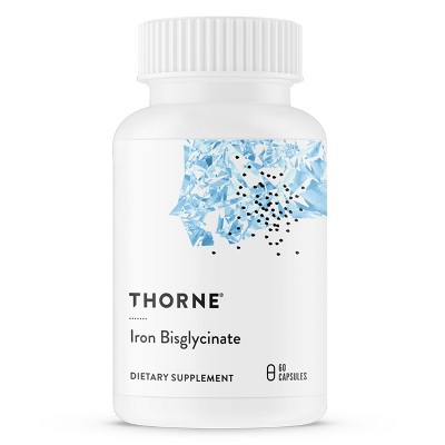 THORNE Iron Bisglycinate - 25 mg - Optimal Absorption - Support Red Blood Cell Formation* - NSF Certified for Sport - Gluten-Free - 60 Capsules