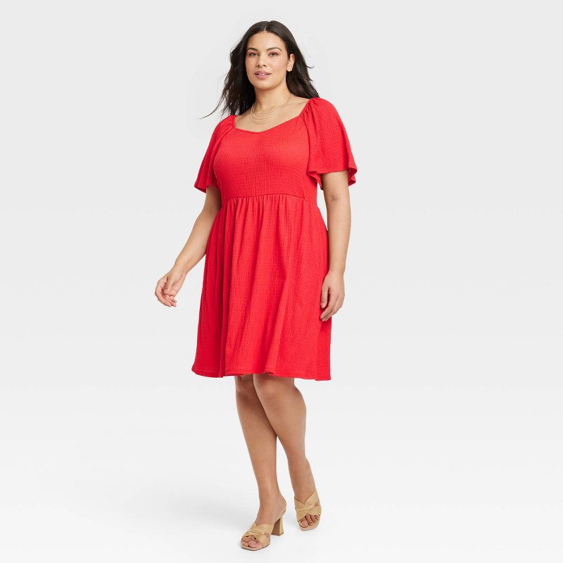 Women's Flutter Short Sleeve Mini A-Line Dress - Ava & Viv™, 1 of 5