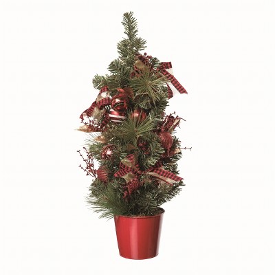 Transpac Artificial Multicolor Christmas Small Bows and Baubles Tree