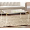 55 Downing Street Hanna Modern Cast Acrylic Square Coffee Table 40" Wide Clear Gold Tempered Glass Tabletop for Living Room Bedroom Bedside Entryway - 2 of 4