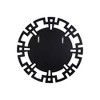 HomeRoots 32" Silver Glass Round Art Deco Geo Framed Accent Mirror - 4 of 4