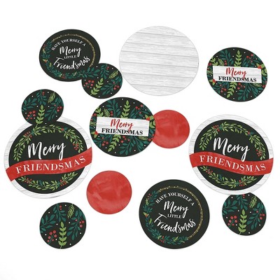 Big Dot of Happiness Rustic Merry Friendsmas - Friends Christmas Party Giant Circle Confetti - Party Decorations - Large Confetti 27 Count