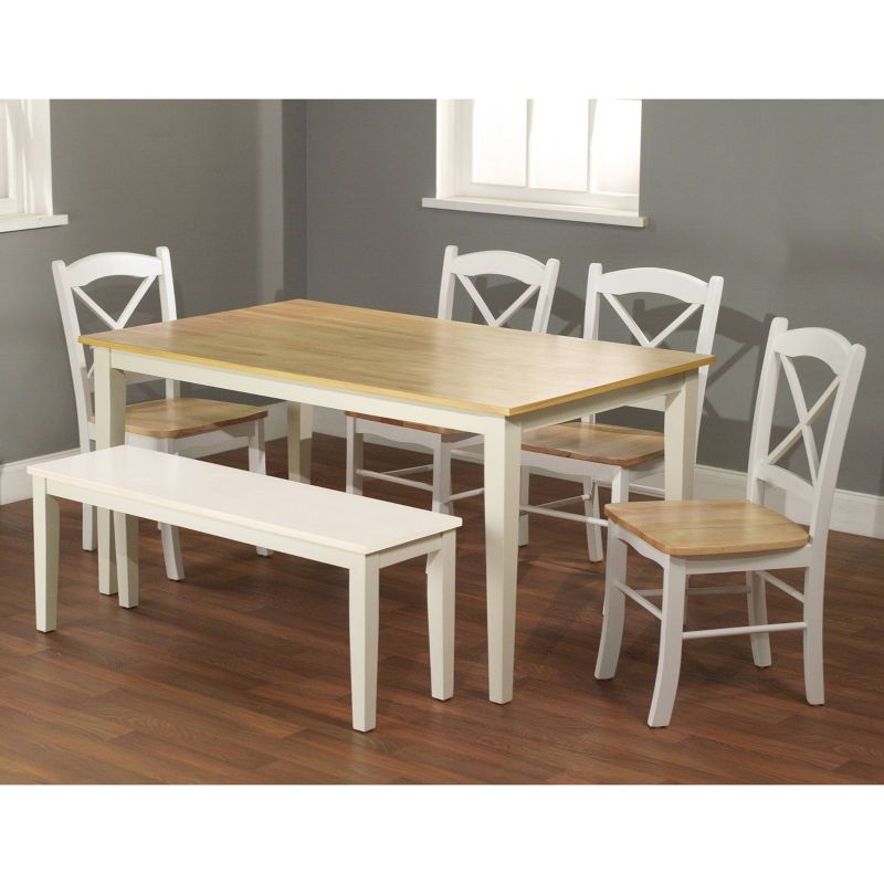 6pc Tiffany Dining Table Set Wood/White - Buylateral, 6 of 7