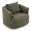 Sapphtopaz 360° Swivel Accent Chair with Pillow Boucle Upholstered Barrel Chair with Armrests Comfy Sofa Reading Chair for Living Room, Bedroom - 3 of 4