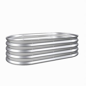 WELLFOR Metal Outdoor Garden Bed Silver 24"x48" - 1 of 4
