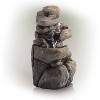 11" Resin Tiered Rock Tabletop Fountain with LED Lights Bronze - Alpine Corporation - image 4 of 4