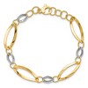 Black Bow Jewelry 14k Two Tone Gold, 8mm Polished & Diamond Cut Adj. Chain Bracelet - 4 of 4