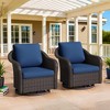 UPTION 2-person Outdoor Patio Rattan Swivel Rocking Chair - 4 of 4