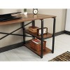 Vynxaria Sage Black Metal Frame Writing Desk - Stylish & Functional with 2 Shelves - 4 of 4