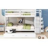 TiramisuBest Full Over Full Bunk Bed w/ Twin Trundle & Staircase, White, Solid Wood, 97x58x66 inches, 286 lbs - 3 of 4