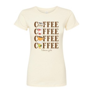 Women's - Gilmore Girls - Coffee Repeated Fitted Graphic T-Shirt - 1 of 2