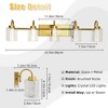 Brushed Gold Bathroom Light Fixtures, Vanity Lights Crystal Bubble Glass Dimmable 3 Color Temperatures Modern Bathroom Wall Sconce - 3 of 4