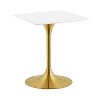 Modway Lippa 24 Square Wood Top Dining Table - Gold White - 2 of 4