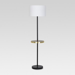 Brass Shelf Floor Lamp with USB Stick (Includes Energy Efficient Light Bulb) - Project 62 , Size: Lamp with Energy Efficient Light Bulb