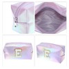 Unique Bargains Women's Durable Letter E Cosmetic Bag Purple 1 Pc - 3 of 3