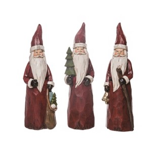 Transpac Rustic Santa Figurine Set of 3 Multicolor Resin Decorative Objects for Christmas Tabletop Indoor Use Gift Giving and Hostess Gifts Easy Care - 1 of 1