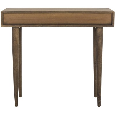 Transitional Walnut Wood Home Office Desk with Drawer
