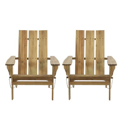 2pk Zuma Outdoor Acacia Wood Foldable Adirondack Chairs - Christopher Knight Home
